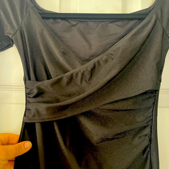 SHEIN SXY Solid Off Shoulder Bodycon Dress - Picture 3 of 4